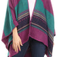 Sakkas Mari Women's Reversible Large Poncho Shawl Wrap Scarf Cape Ruana Blanket
