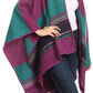 Sakkas Mari Women's Reversible Large Poncho Shawl Wrap Scarf Cape Ruana Blanket