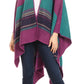 Sakkas Mari Women's Reversible Large Poncho Shawl Wrap Scarf Cape Ruana Blanket