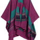 Sakkas Mari Women's Reversible Large Poncho Shawl Wrap Scarf Cape Ruana Blanket