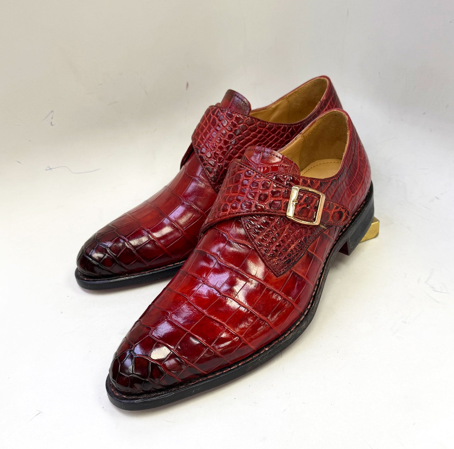 Maurice Charlotte Alligator Monkstrap - Borgoña