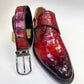 Maurice Charlotte Alligator Monkstrap - Borgoña