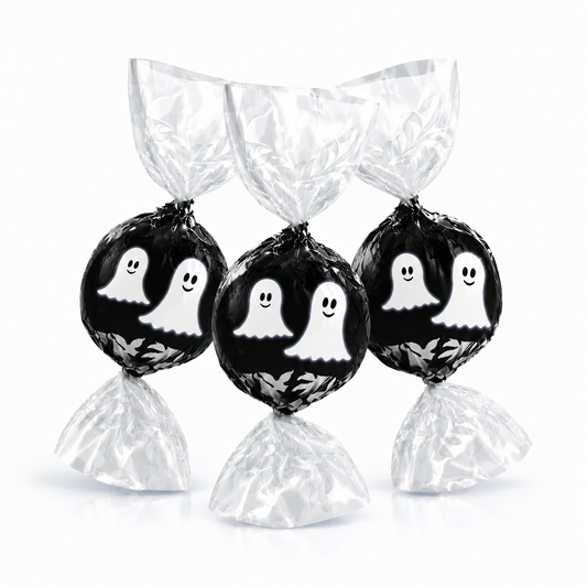 Lindt LINDOR Halloween Ghost Wrapper Milk & White Chocolate Truffles – Bulk Value Bag