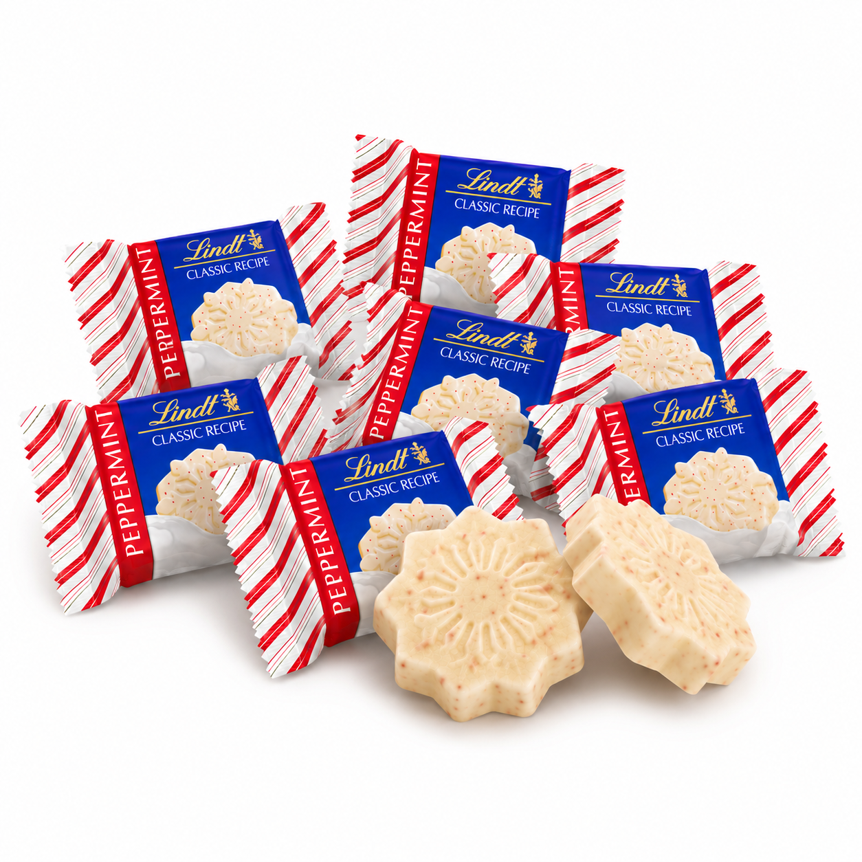 Lindt Classic Recipe White Chocolate Peppermint – Snowflakes – Bulk Value Bag