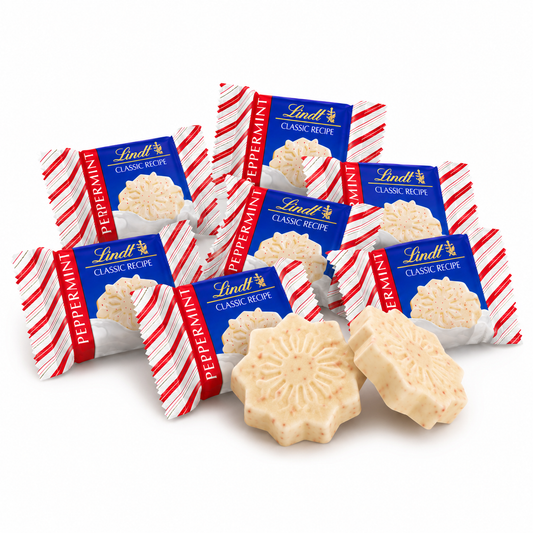 Lindt Classic Recipe White Chocolate Peppermint – Snowflakes – Bulk Value Bag