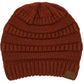 C.C Women's Ribbed Knit Solid Color Beanie