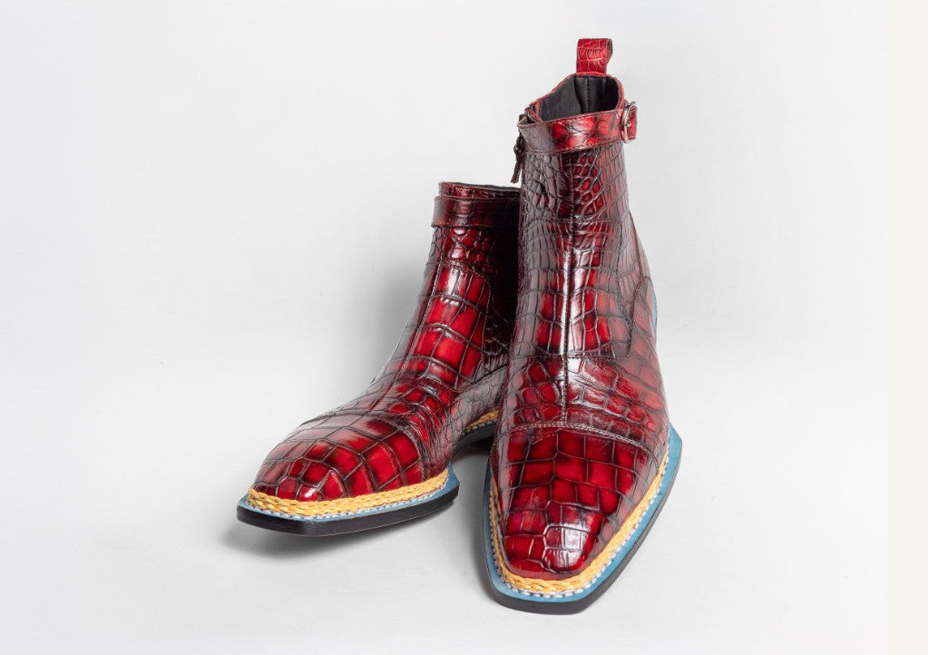 Bota de caimán Maurice Chicago - Borgoña