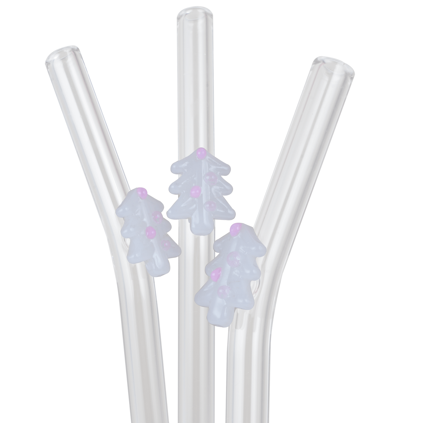 Christmas Themed Glass Straws
