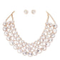 Crystal Pave Trim Round Evening Necklace Earring Set