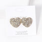 Crystal Stone Paved Heart Stud Earrings