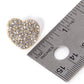 Crystal Stone Paved Heart Stud Earrings