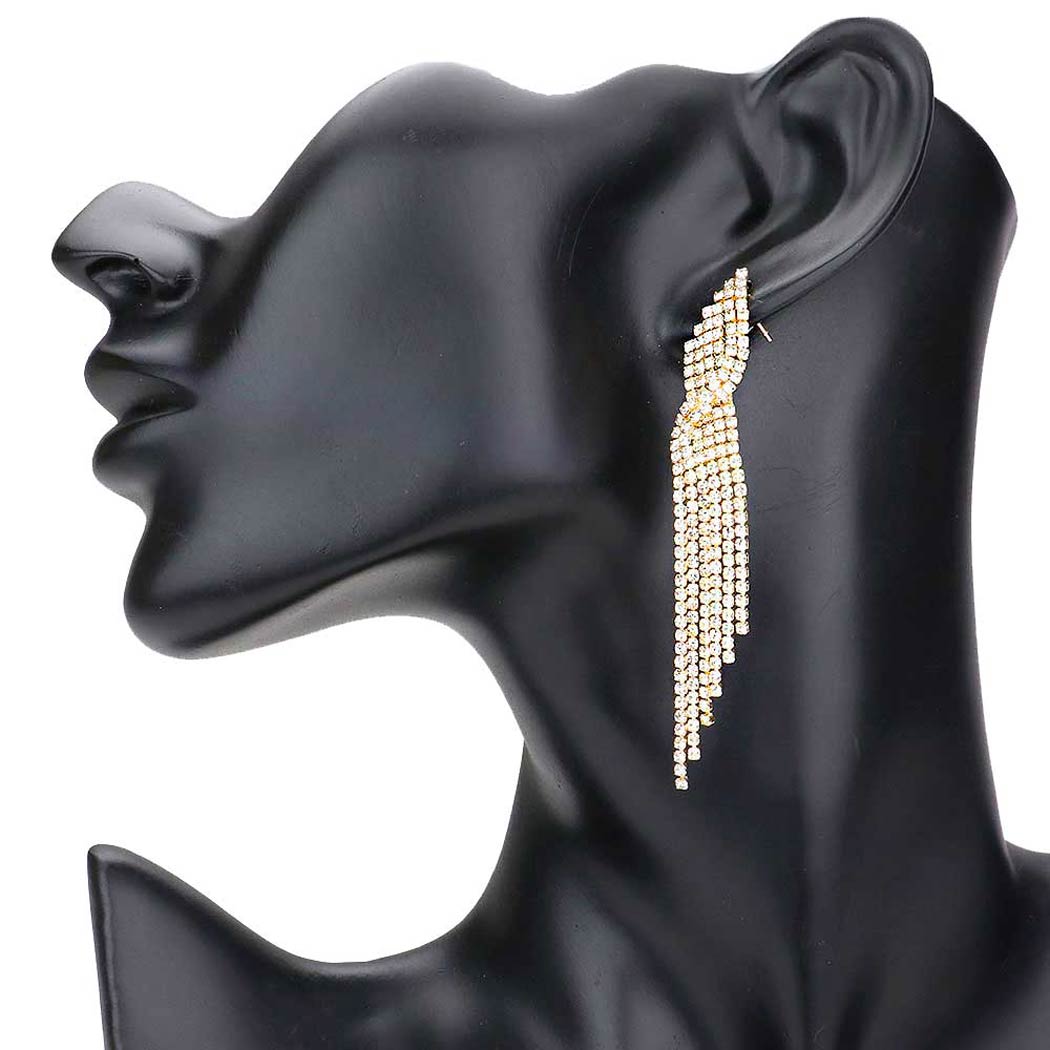Marquise Crystal Rhinestone Pave Evening Earrings