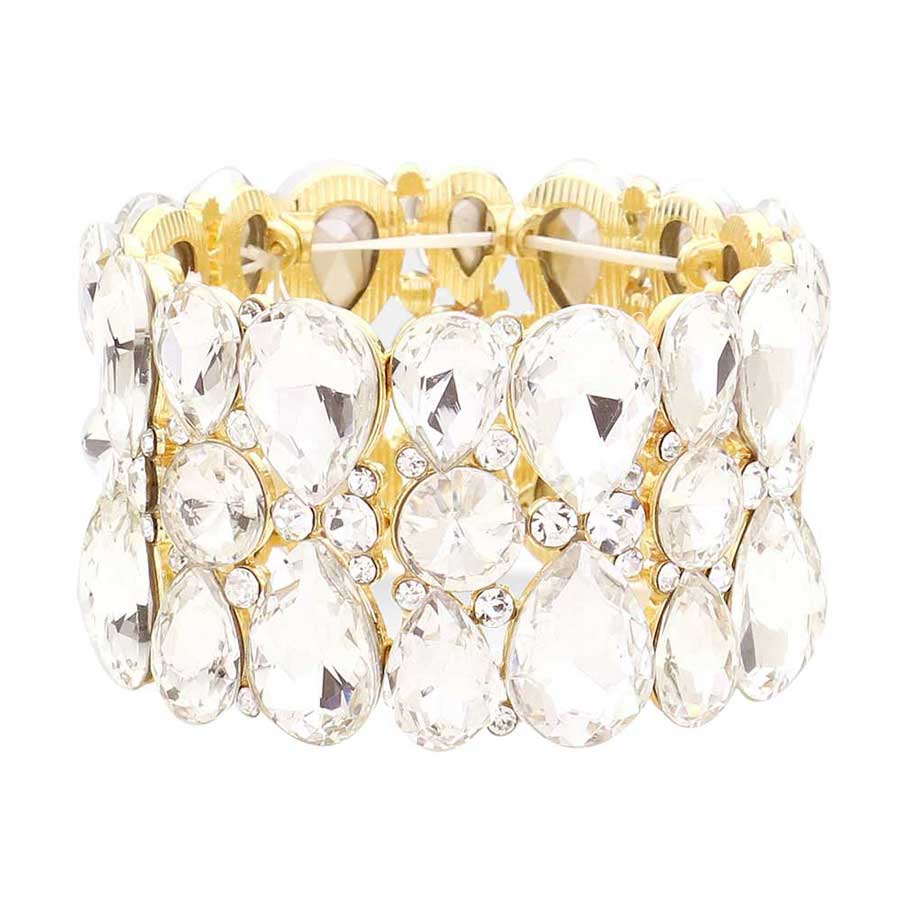 Teardrop Crystal Stretch Evening Bracelet