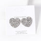 Crystal Stone Paved Heart Stud Earrings