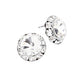 Women's Rivoli Cut Genuine Crystal Round Stud Earrings
