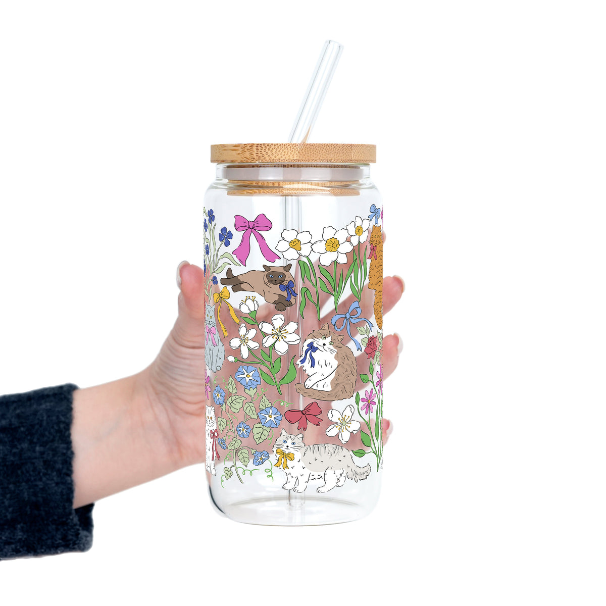 Grandma Core Cats Glass Cups