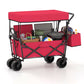 Collapsible Wagon with Removable Canopy and Detachable Storage Bag