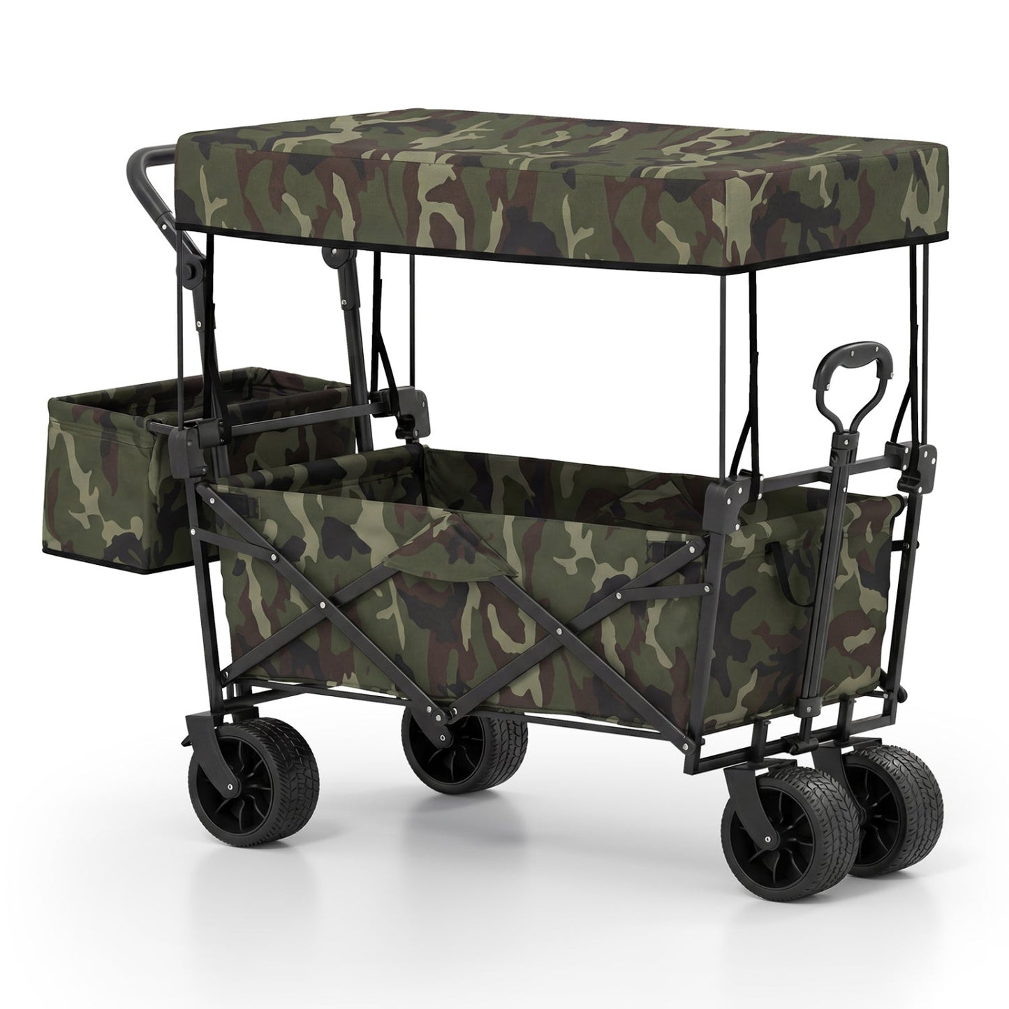 Collapsible Wagon with Removable Canopy and Detachable Storage Bag