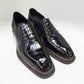 Zapatos Maurice Commander de cocodrilo hechos a medida - Negro