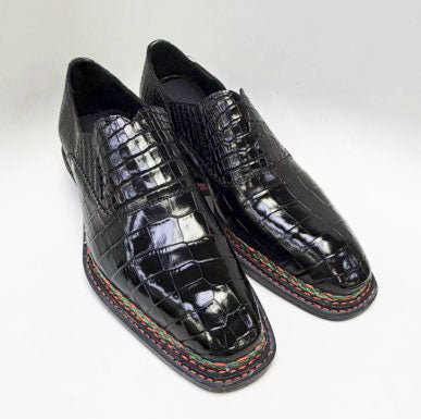 Zapatos Maurice Commander de cocodrilo hechos a medida - Negro