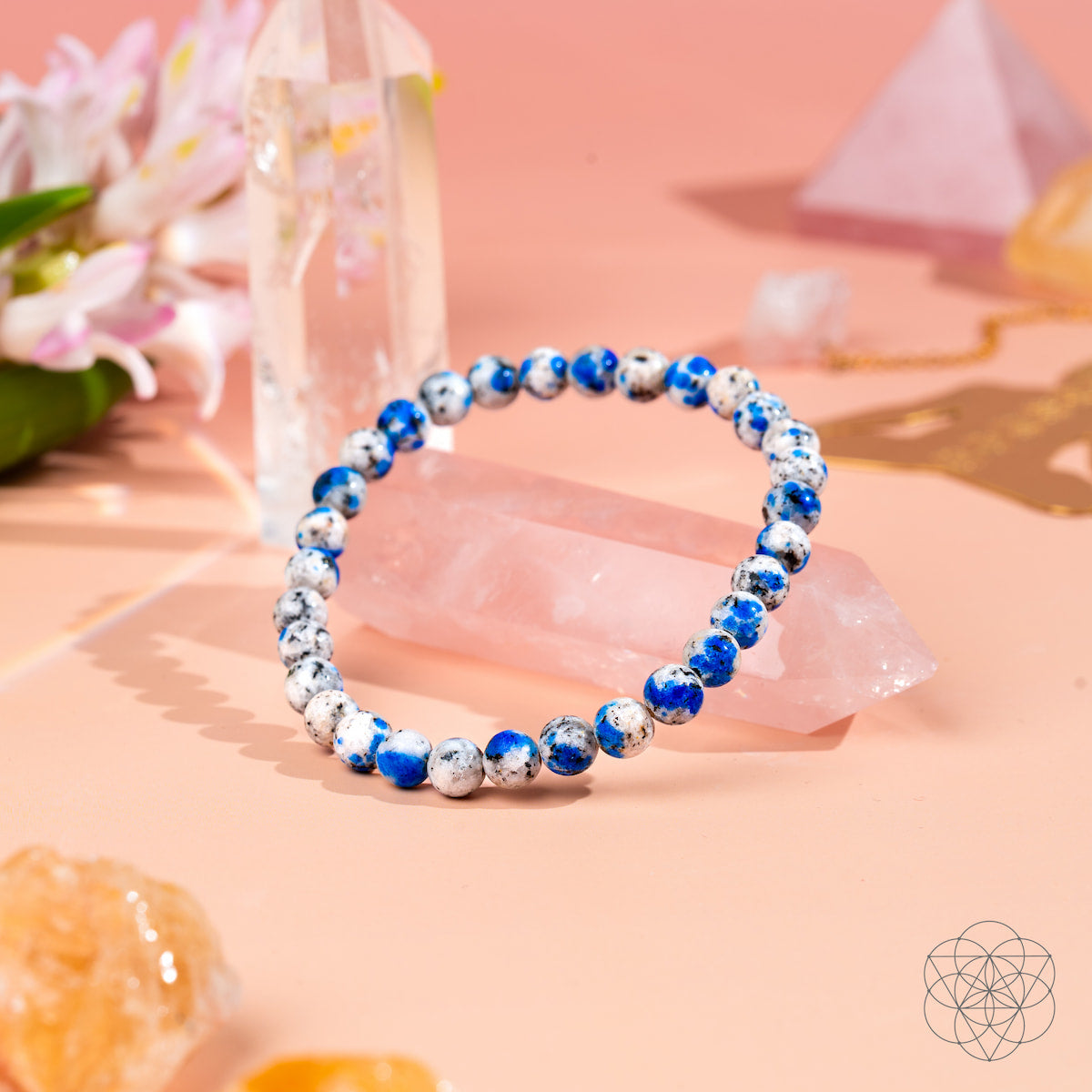 Pulsera de piedra K2 rara de aventura espiritual | 6mm