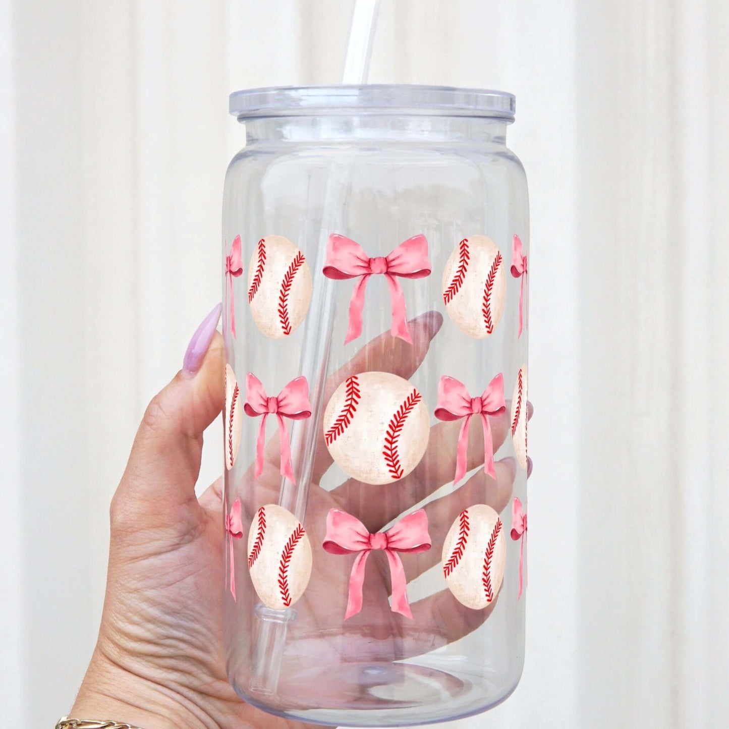 Coquette Baseball Glass Cups