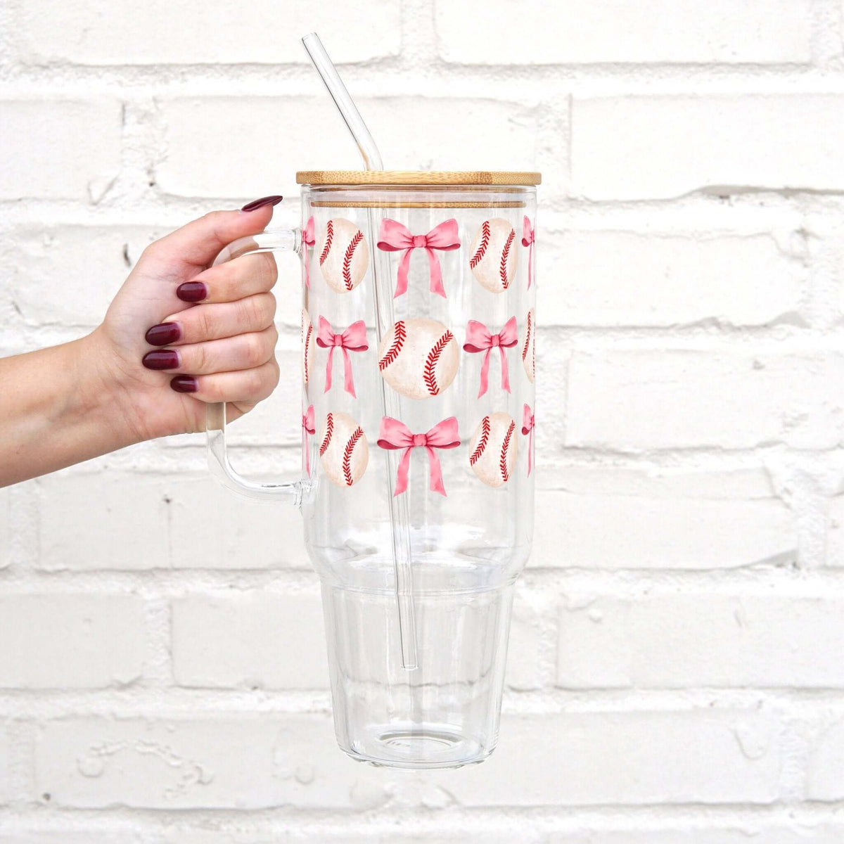 Coquette Baseball Glass Cups