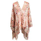 Boho Patterned Sheer Cover Up Kimono Poncho