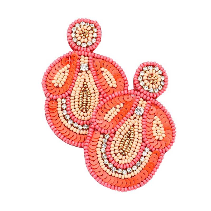 Felt Back Beaded Dangle Earrings