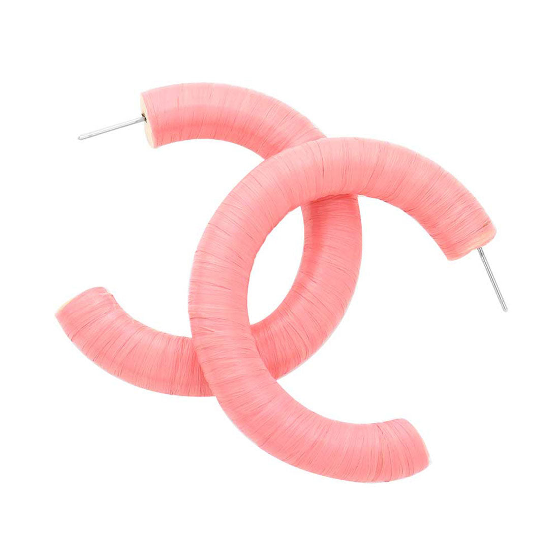 Raffia Wrapped Hoop Earrings