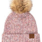 C.C Classic Rib Beanie With Faux Fur Pom