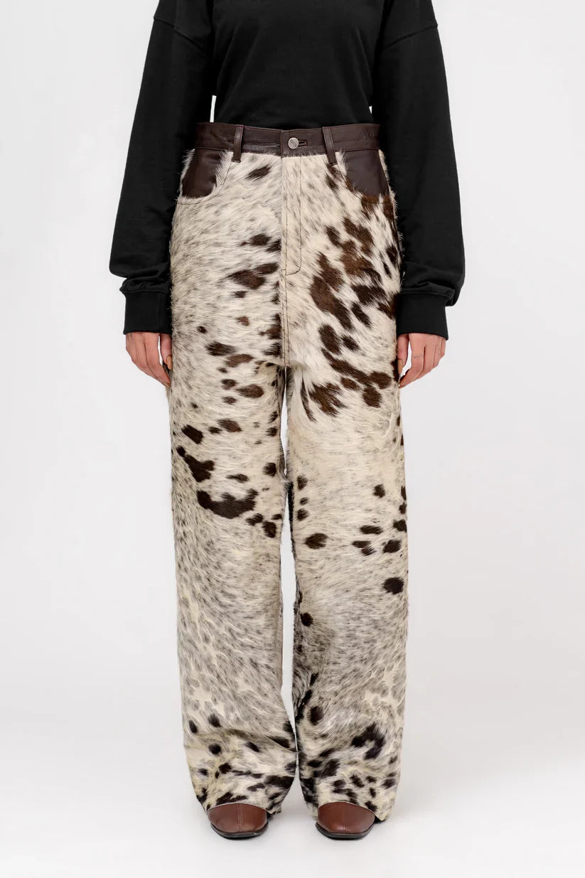 Hair-On Cowhide Pants – Premium Pony Hair Cow Print Unisex