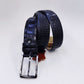 Maurice Crocodile Leather Belt - Navy