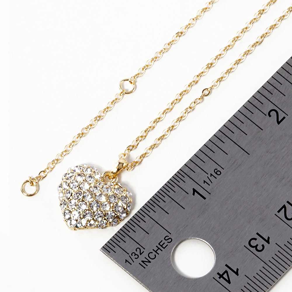 Crystal Pave Heart Pendant Necklace