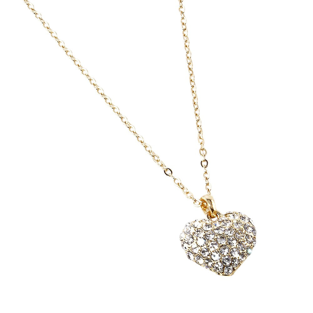 Crystal Pave Heart Pendant Necklace