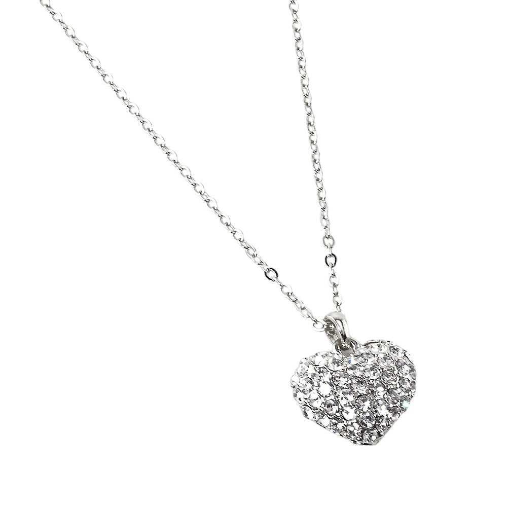 Crystal Pave Heart Pendant Necklace