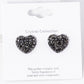 Crystal Pave Heart Stud Earrings