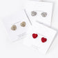 Crystal Paved Heart Stud Earrings
