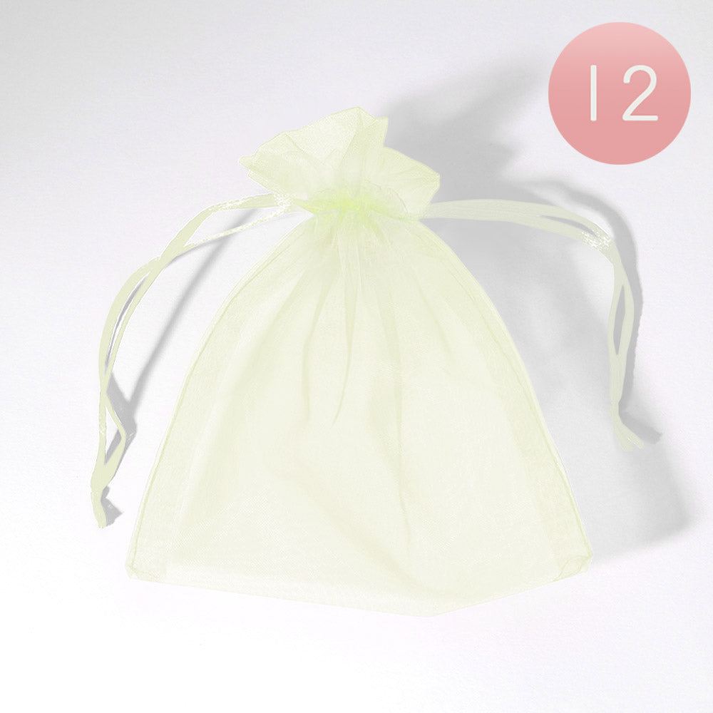 12PCS - 5.5 X 6.5 Ribboned Organza Gift Bags