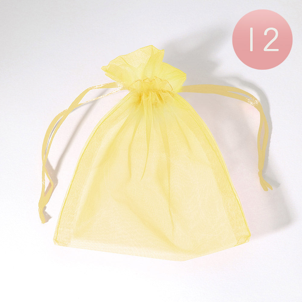 12PCS - 5.5 X 6.5 Ribboned Organza Gift Bags