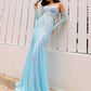 Nox Anabel D1263 Long Strapless Sequin Mermaid Dress Removable Gloves
