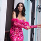 Nox Anabel D1269 Detachable Long Sleeves Floral Sequin Mermaid Gown