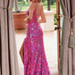 Vestido largo de lentejuelas radiantes con semicola Nox Anabel D1574