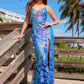 Vestido largo de lentejuelas radiantes con semicola Nox Anabel D1574