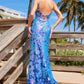 Vestido largo de lentejuelas radiantes con semicola Nox Anabel D1574