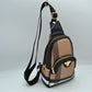 Panelled Sling Bag with Metallic Bee Accent