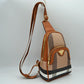 Panelled Sling Bag with Metallic Bee Accent