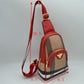Panelled Sling Bag with Metallic Bee Accent