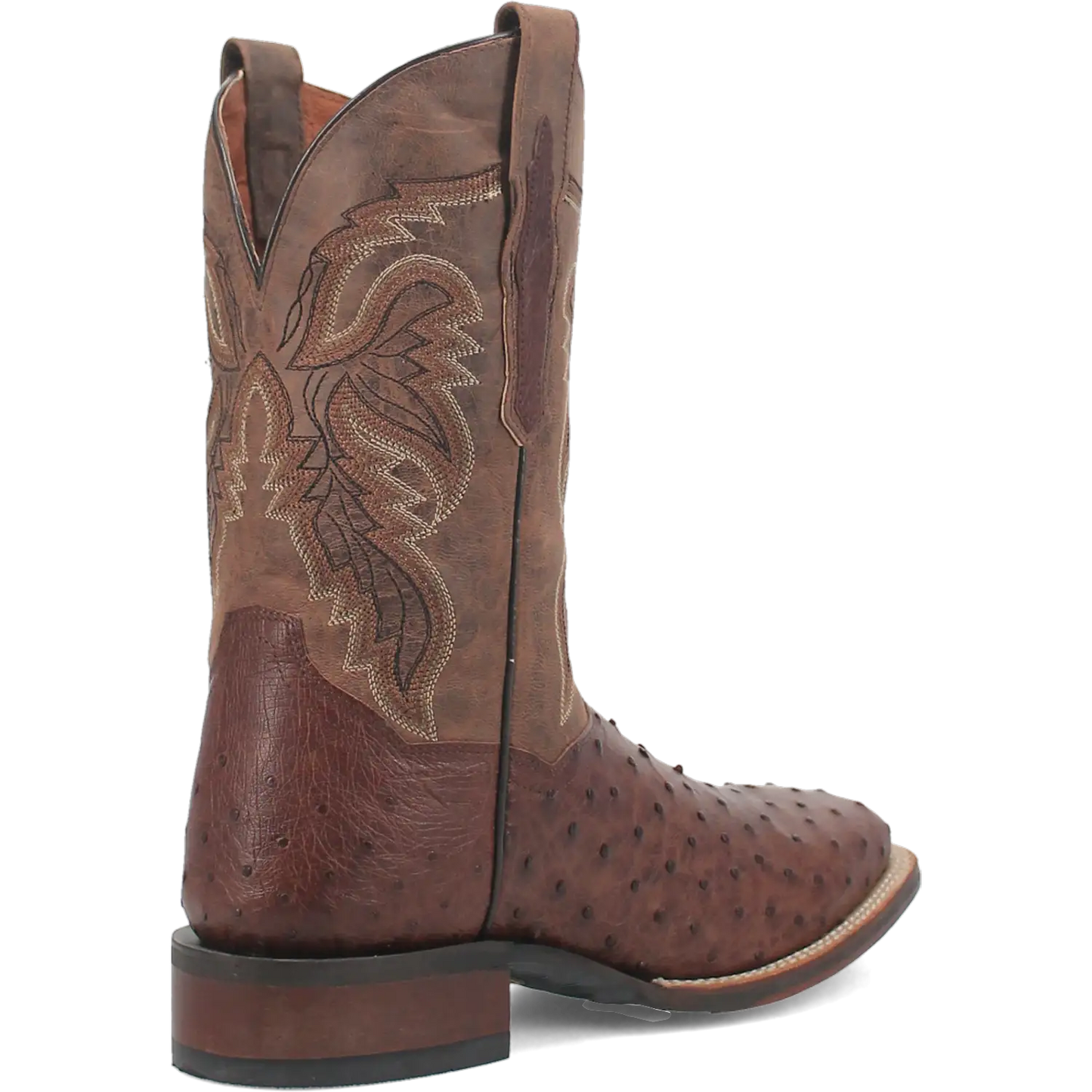 Botas vaqueras de piel de avestruz para hombre Dan Post Alamosa (Chocolate/Marrón)