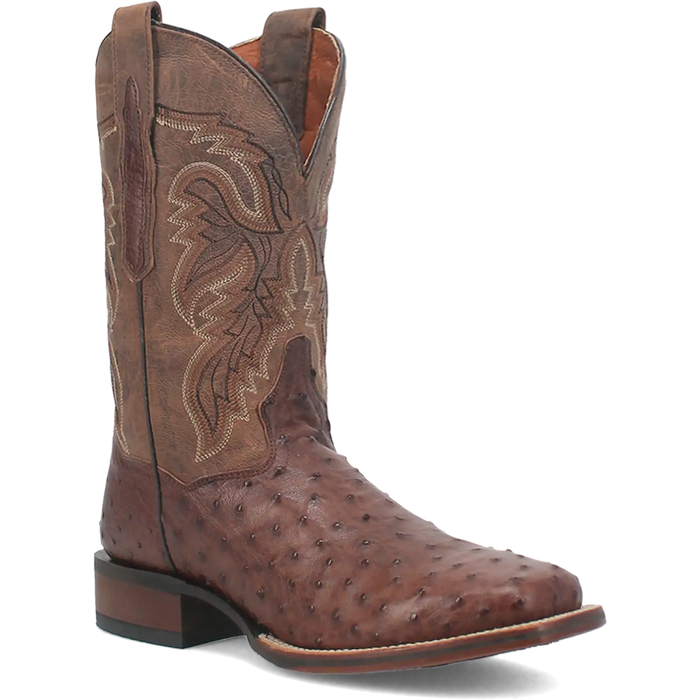 Botas vaqueras de piel de avestruz para hombre Dan Post Alamosa (Chocolate/Marrón)